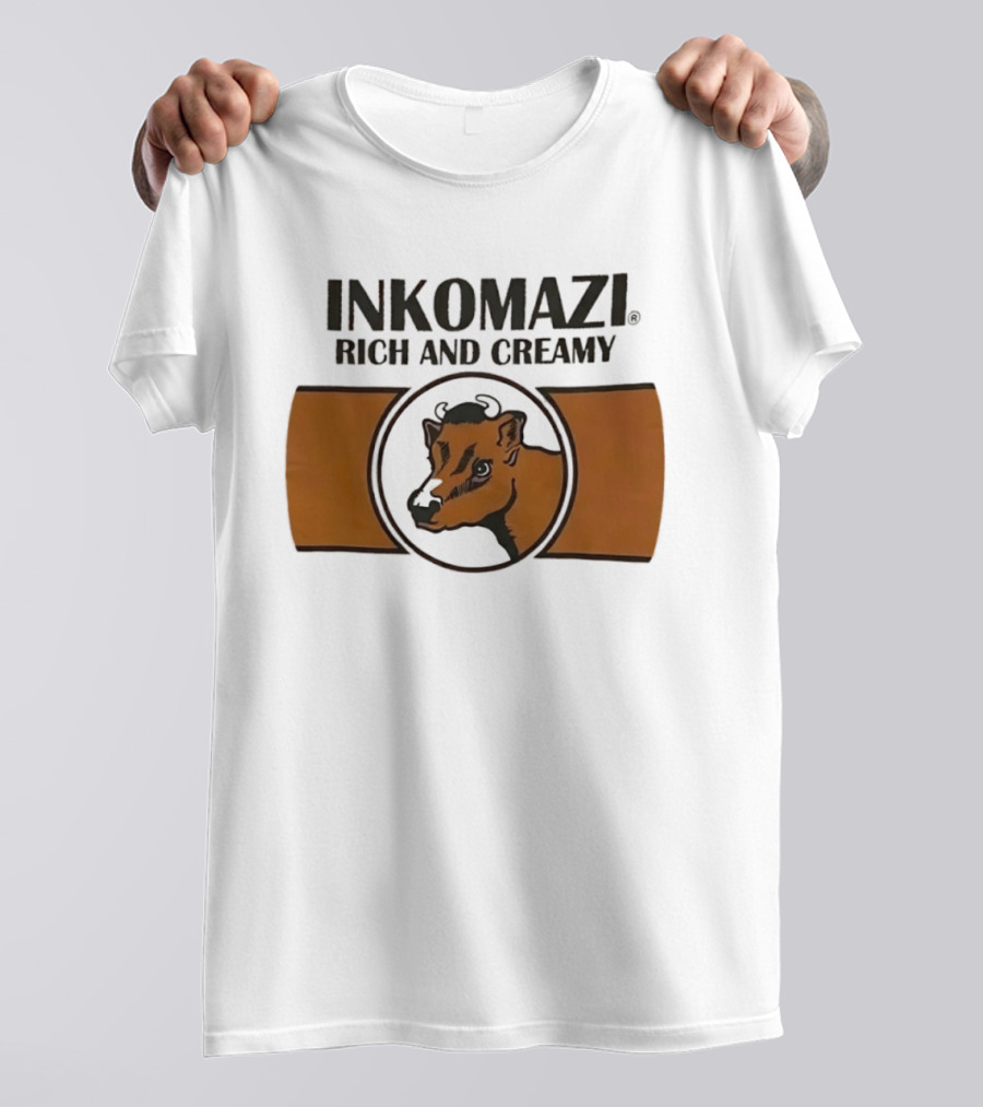 INKOMAZI Rich And Creamy Cow Dairy Iconic Branding T-Shirt