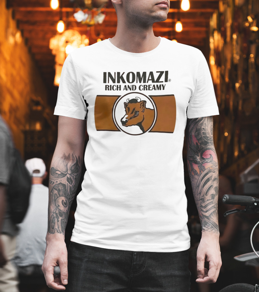 INKOMAZI Rich And Creamy Cow Dairy Iconic Branding T-Shirt