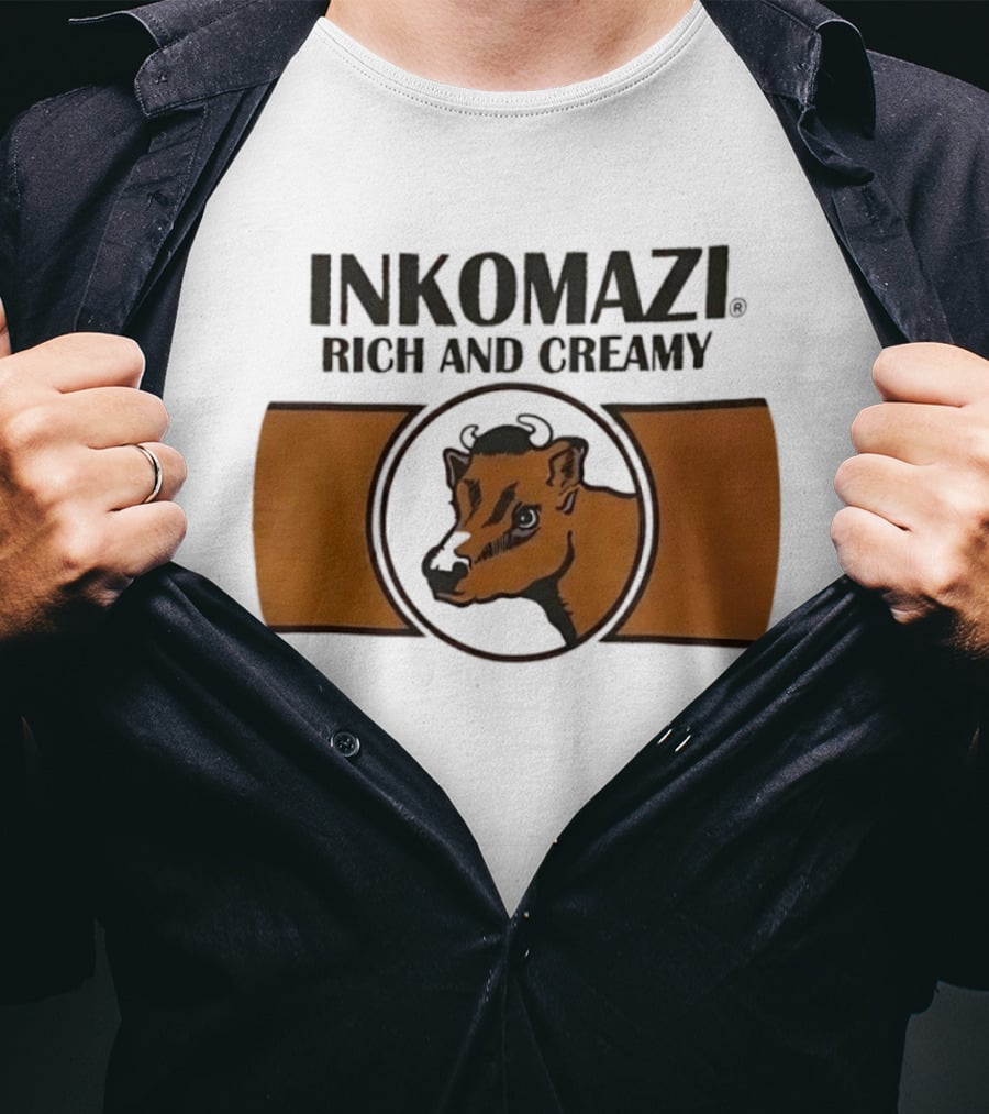 INKOMAZI Rich And Creamy Cow Dairy Iconic Branding T-Shirt