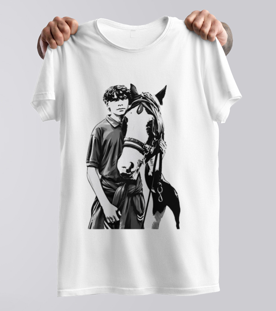 Boy With His Horse Equestrian Farm Life T-Shirt