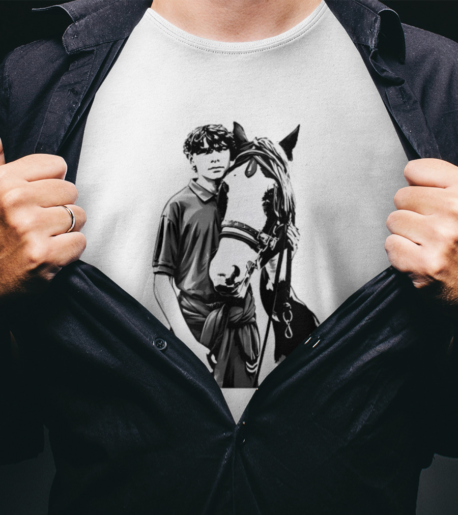 Boy With His Horse Equestrian Farm Life T-Shirt