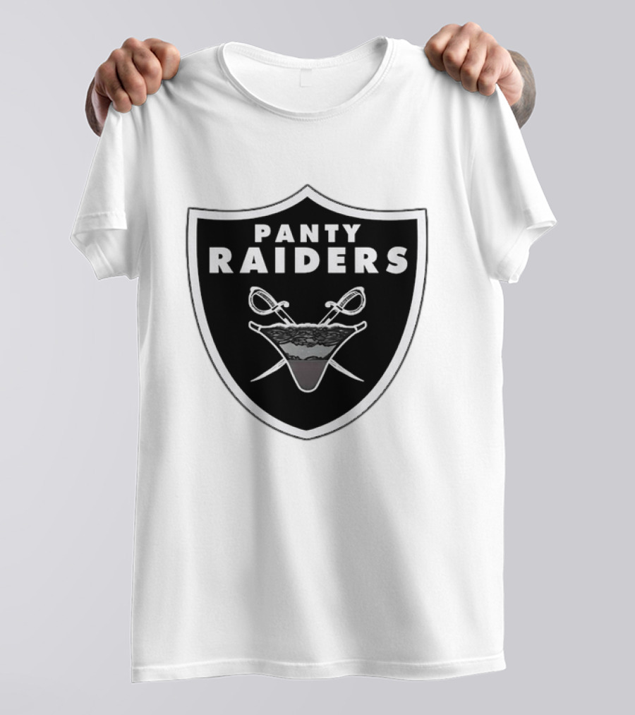 Las Vegas Panty Raiders Shield Swords And Underwear Crest T-Shirt