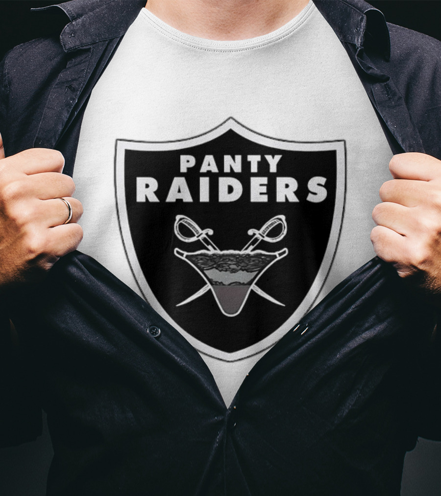 Las Vegas Panty Raiders Shield Swords And Underwear Crest T-Shirt