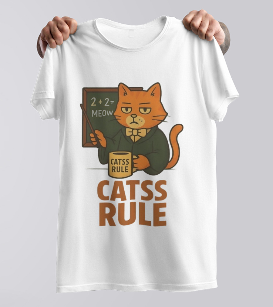 Catss Rule Teacher 2+2 Equals Meow Coffee T-Shirt