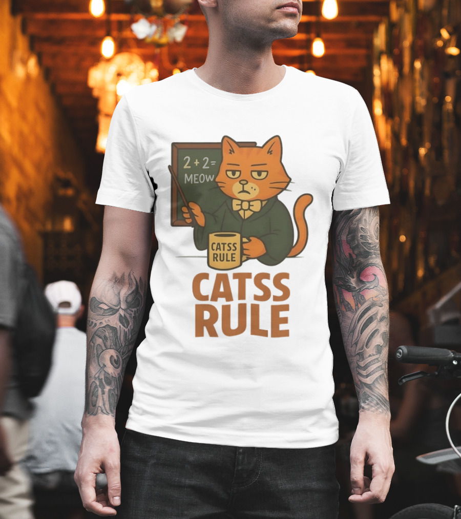 Catss Rule Teacher 2+2 Equals Meow Coffee T-Shirt