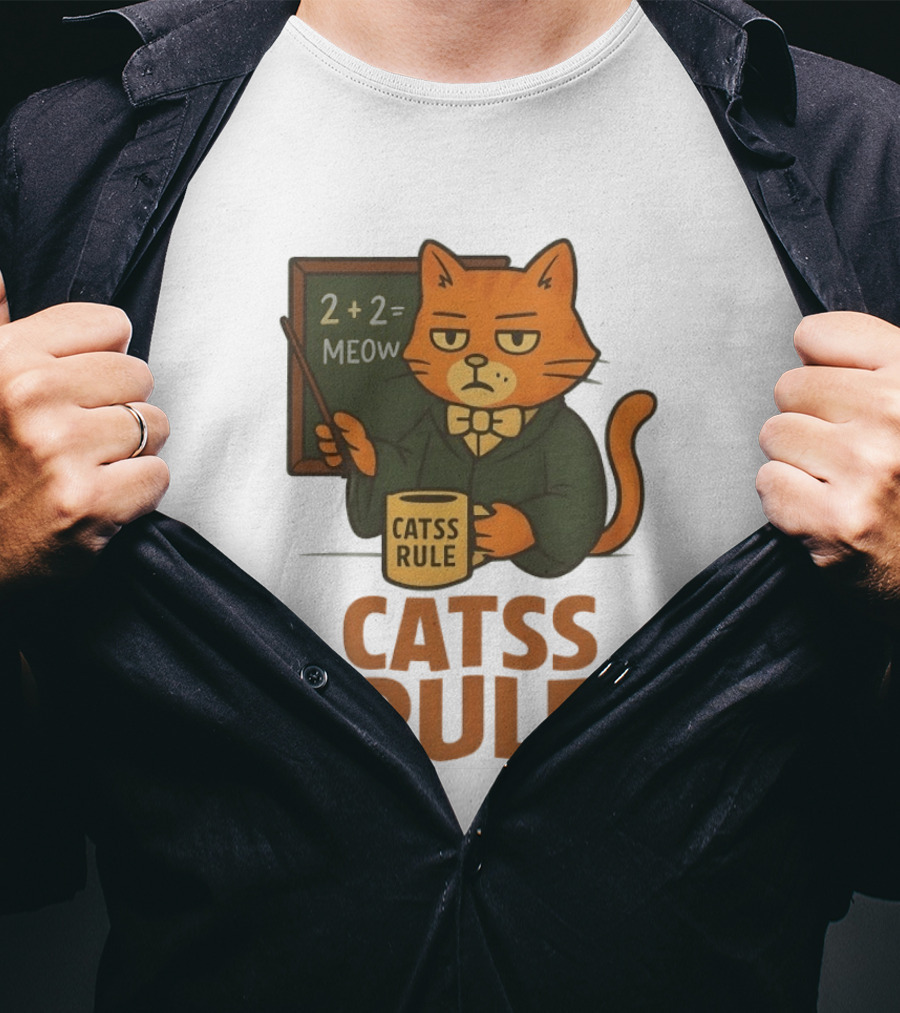 Catss Rule Teacher 2+2 Equals Meow Coffee T-Shirt