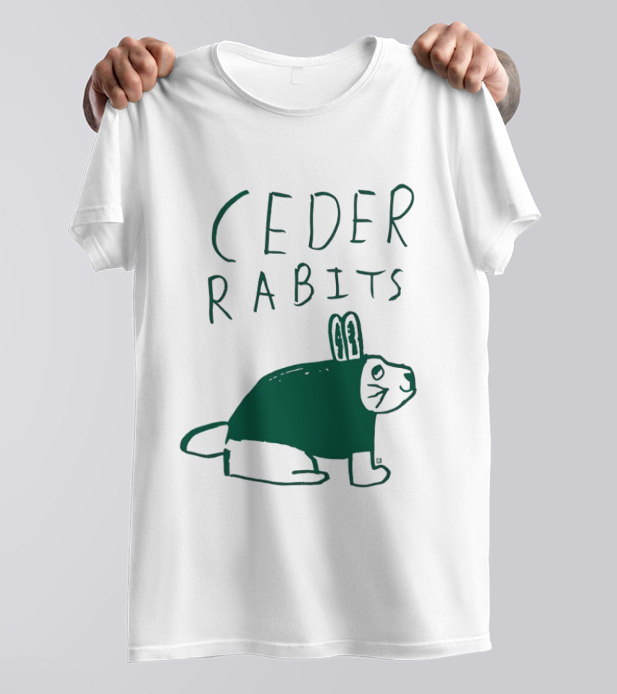 Ceder Rabits Hand Drawn Rabbit Bunny Sketch T-Shirt