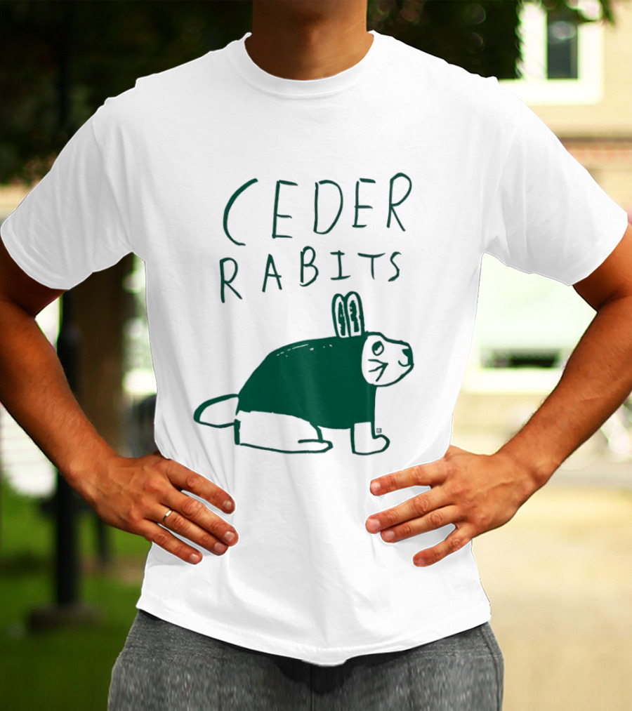 Ceder Rabits Hand Drawn Rabbit Bunny Sketch T-Shirt