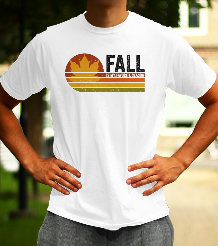 Distressed Fall Is My Favorite Season Maple Leaf T-Shirt