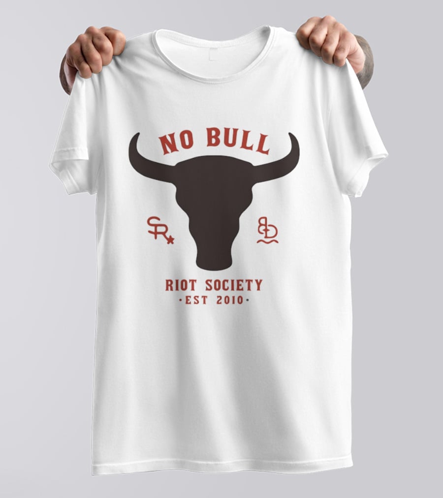 No Bull Riot Society Est 2010 Western Streetwear Bull Head Western T-Shirt