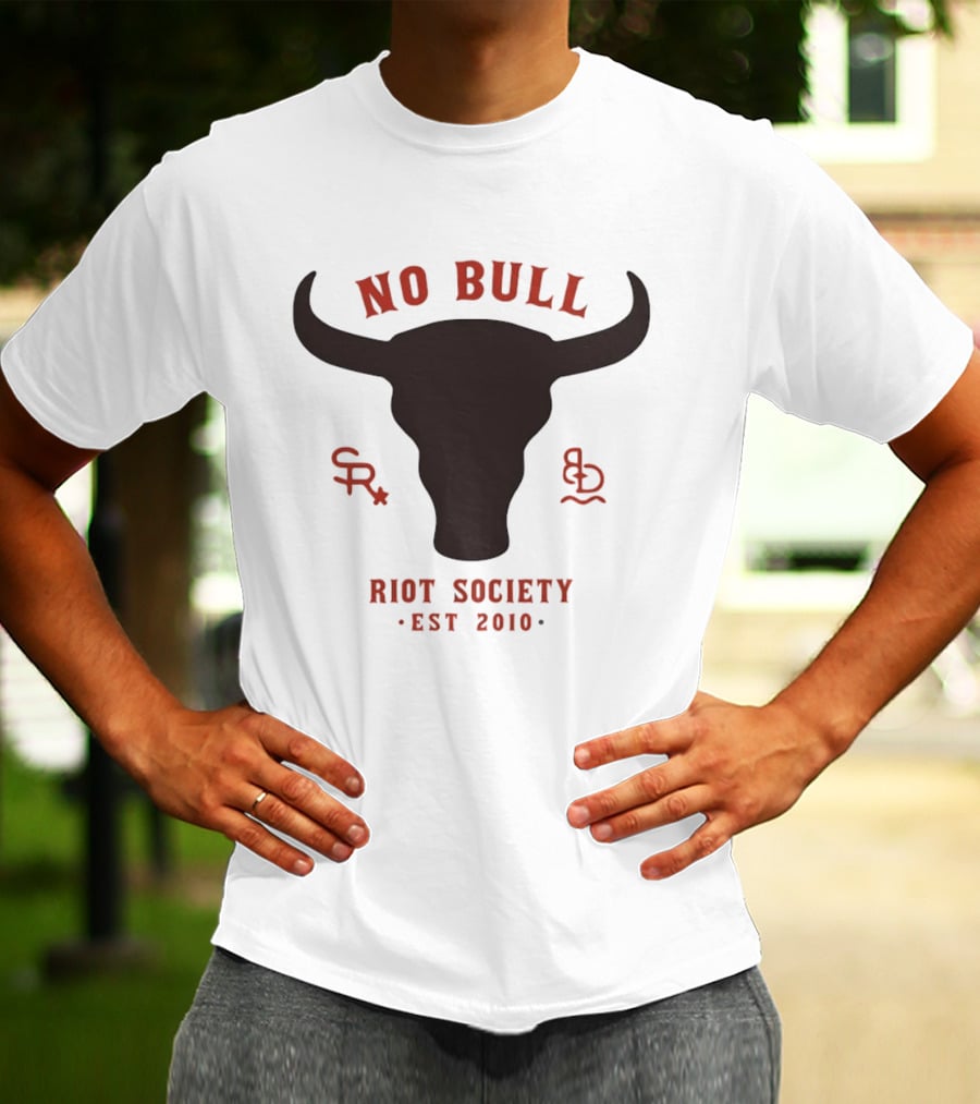 No Bull Riot Society Est 2010 Western Streetwear Bull Head Western T-Shirt