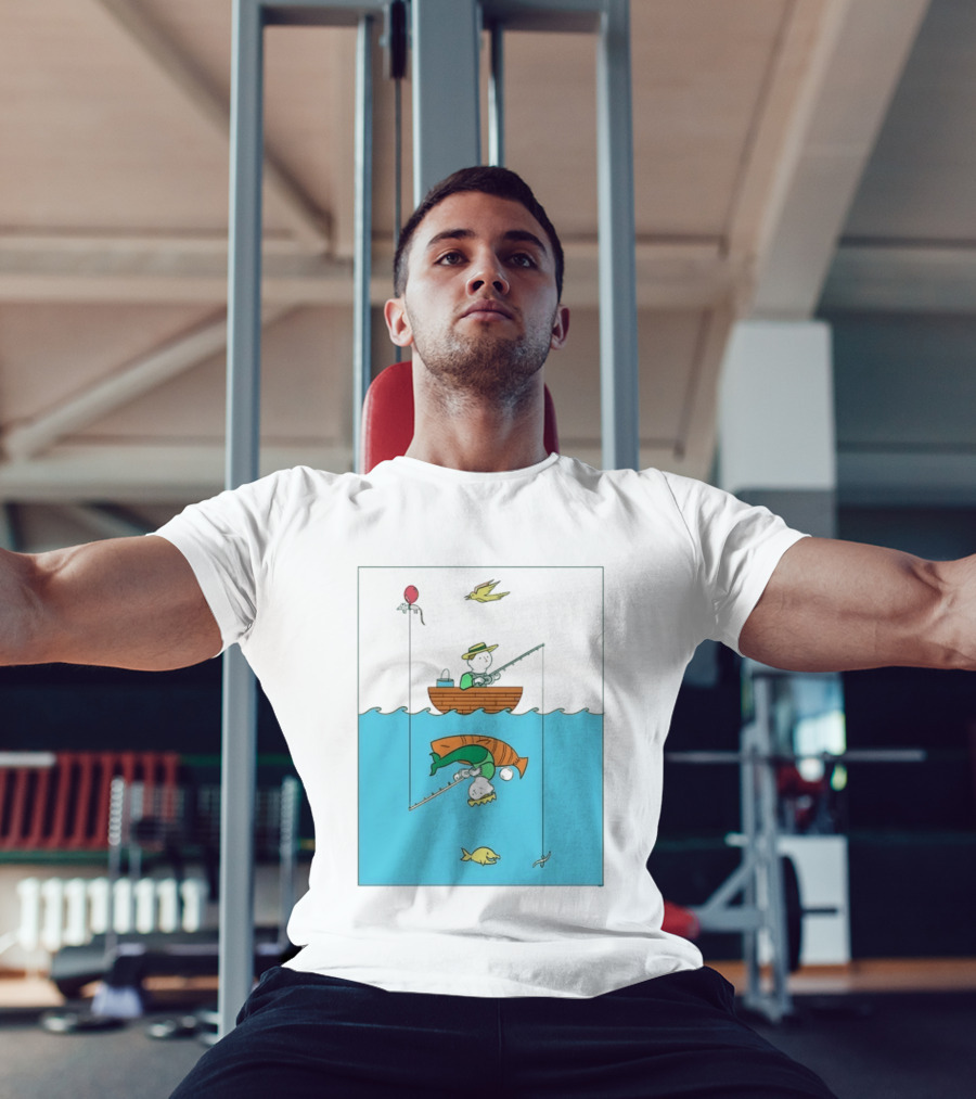 Owenbroadcast Fishing Bear With Turtle And Balloon T-Shirt