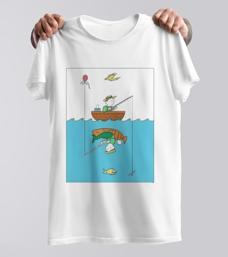 Owenbroadcast Fishing Bear With Turtle And Balloon T-Shirt
