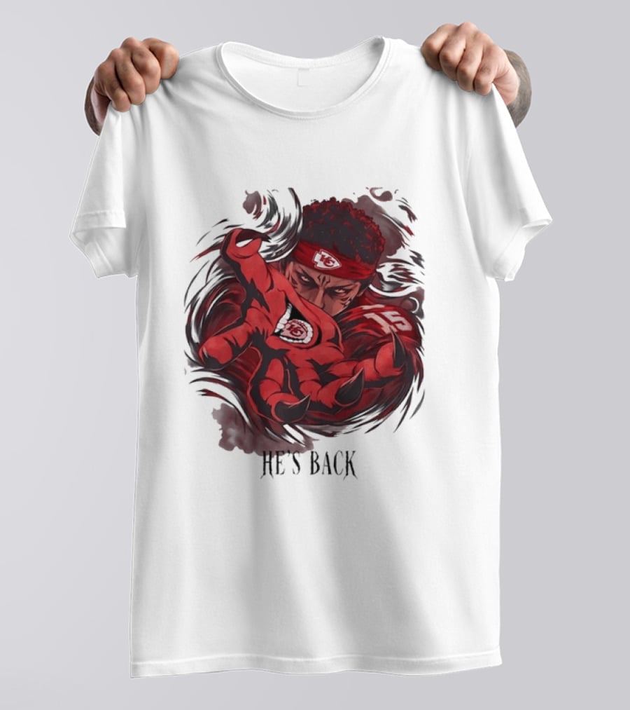 Patrick Mahomes He's Back Kansas City Chiefs Anime Style Football T-Shirt