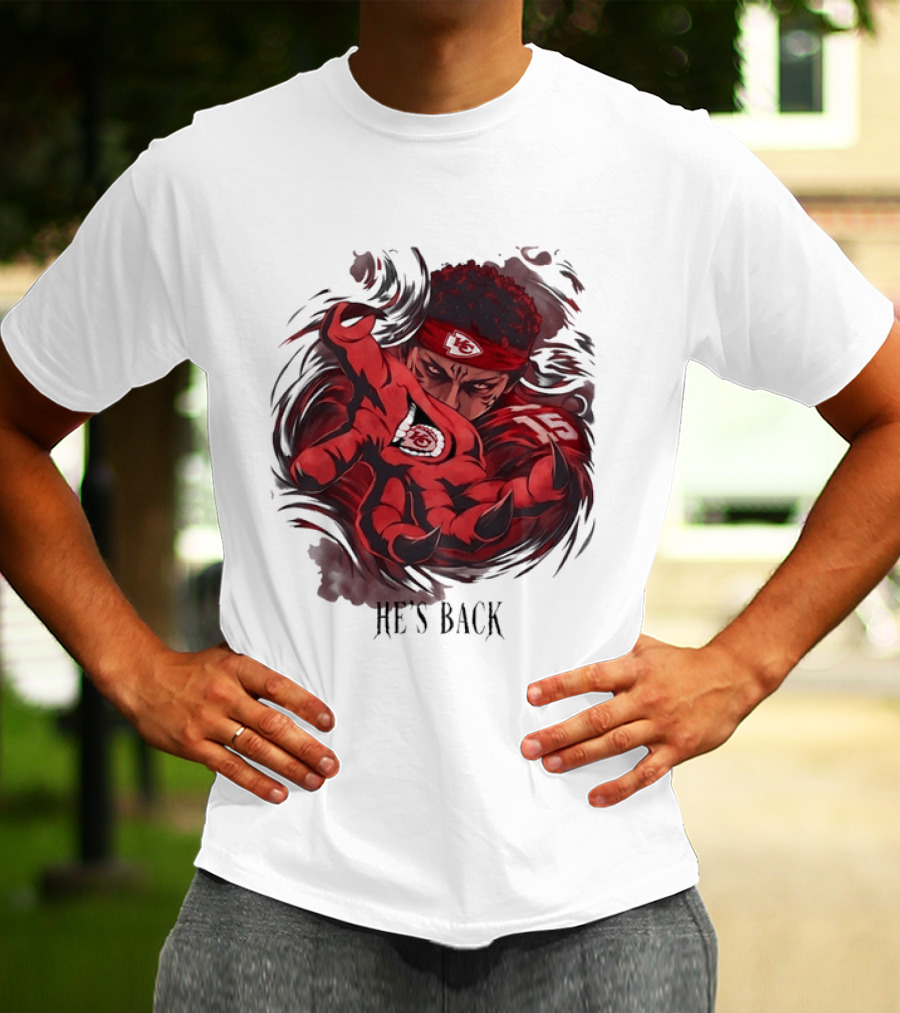Patrick Mahomes He's Back Kansas City Chiefs Anime Style Football T-Shirt