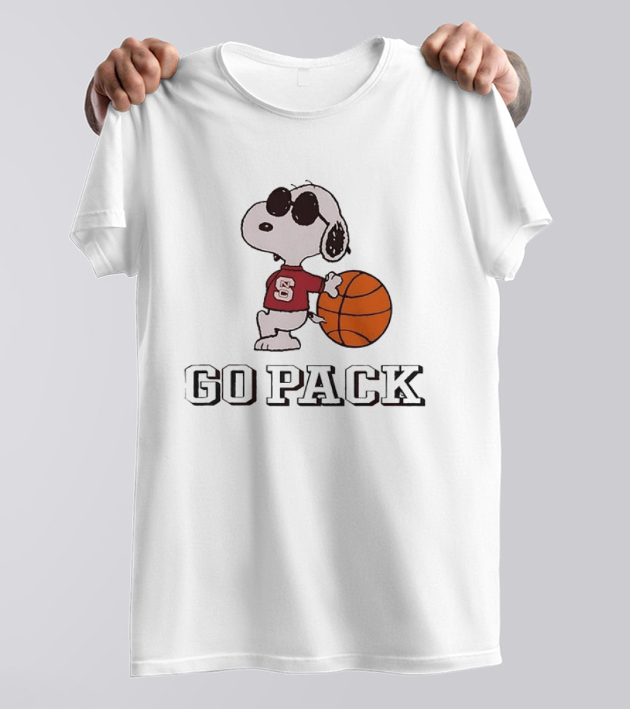 Snoopy NC State Wolfpack Basketball Go Pack T-Shirt