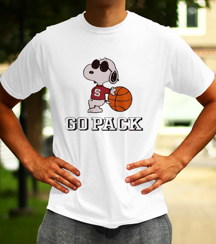 Snoopy NC State Wolfpack Basketball Go Pack T-Shirt