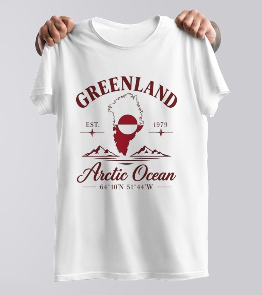 Greenland Est 1979 Arctic Ocean 64°10'N 51°44'W Coordinates T-Shirt