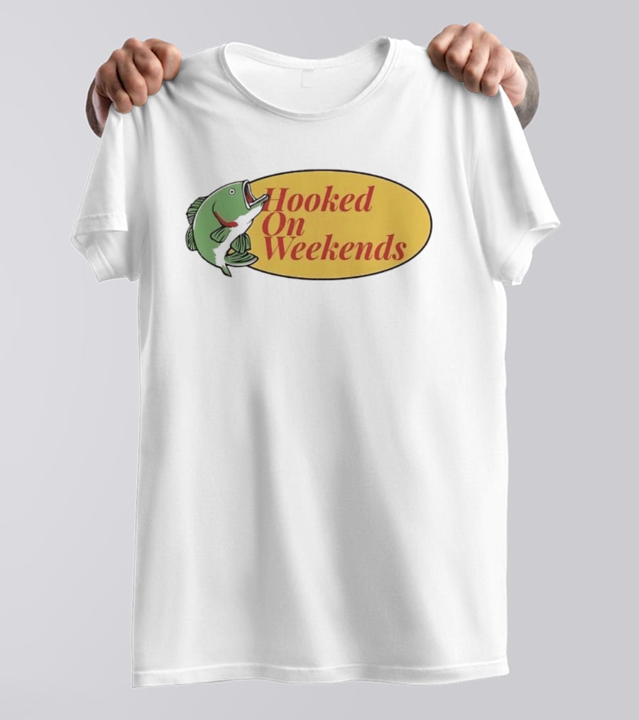 Hooked On Weekends Fishing Outdoors Weekend Fish Clipart T-Shirt
