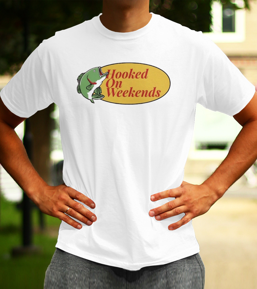 Hooked On Weekends Fishing Outdoors Weekend Fish Clipart T-Shirt