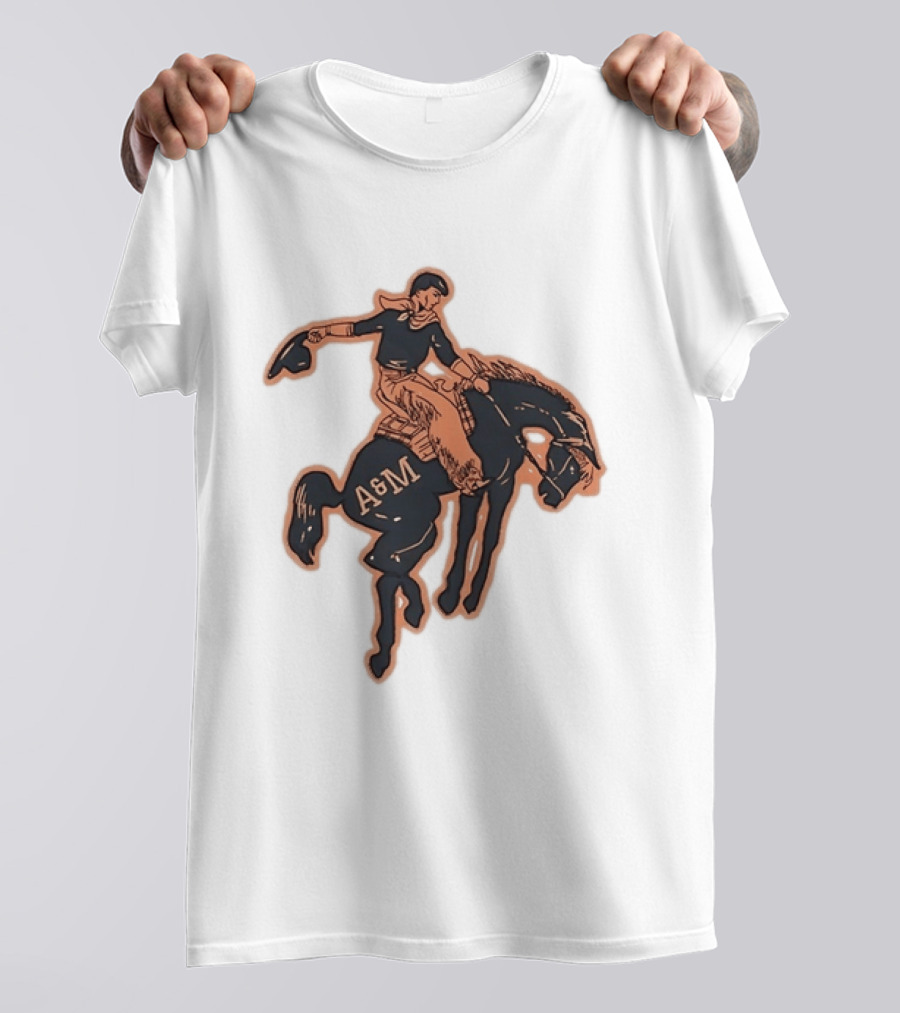 Texas A&M Aggies College Station Vintage Cowboy Riding A&M Horse T-Shirt