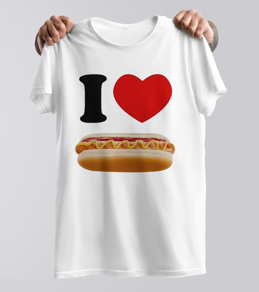 I Love Hot Dogs Summer Grilling Food T-Shirt