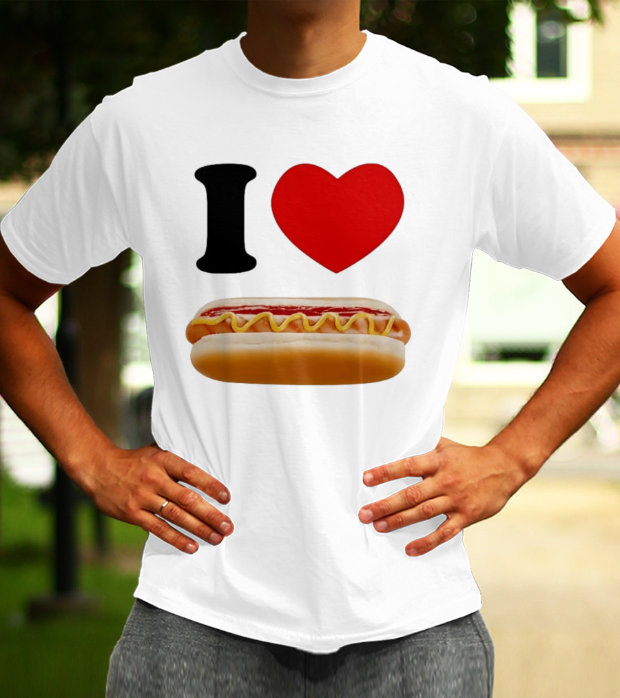 I Love Hot Dogs Summer Grilling Food T-Shirt