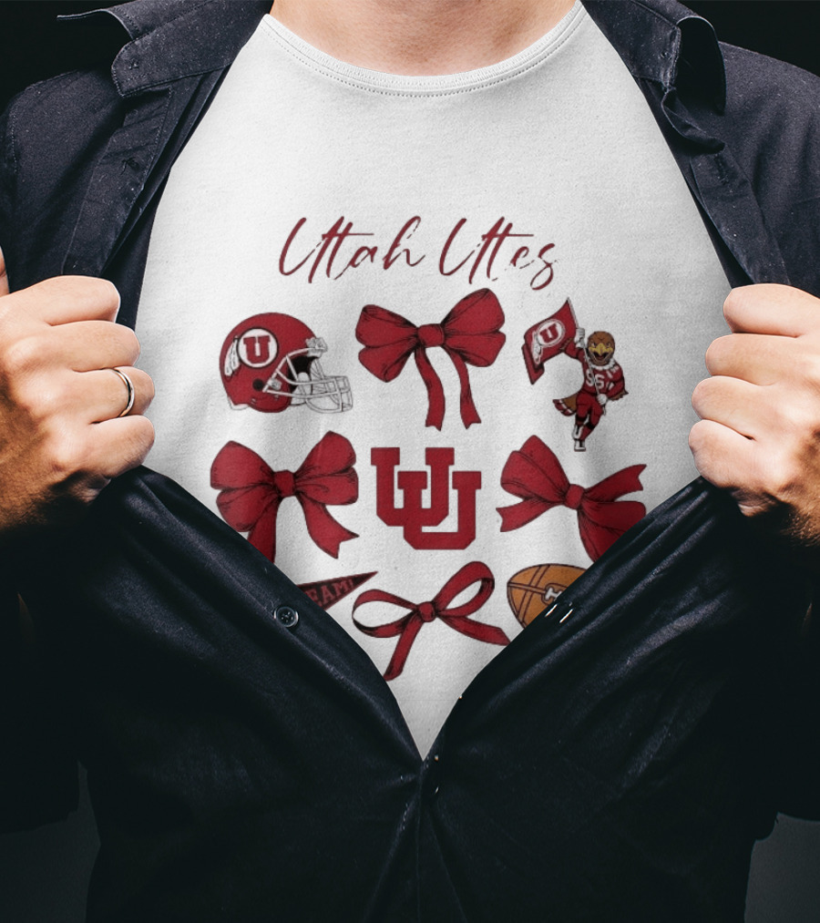Utah Utes Football Game Day Bows Swoop Go Team T-Shirt