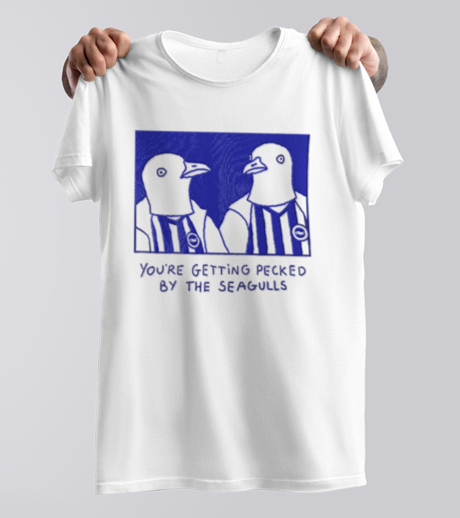 You're Getting Pecked By The Seagulls Striped Seagull T-Shirt