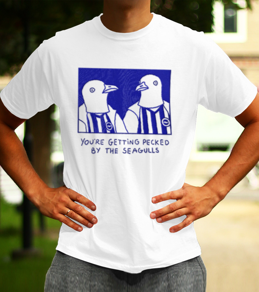 You're Getting Pecked By The Seagulls Striped Seagull T-Shirt