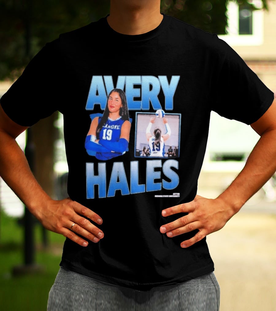 Avery Hales Indiana State Sycamores Volleyball No 19 Setter T-Shirt
