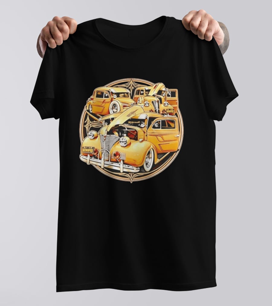 Brown Pride Lowrider Classic Cars Vintage Custom Car Art Deco T-Shirt