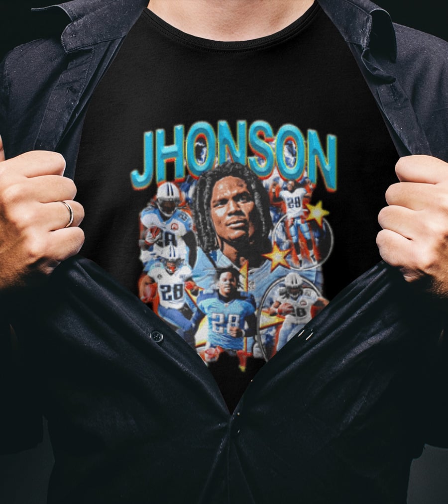 Chris Johnson Tennessee Titans 2000 Yard Season Jhonson 28 NFL Football T-Shirt
