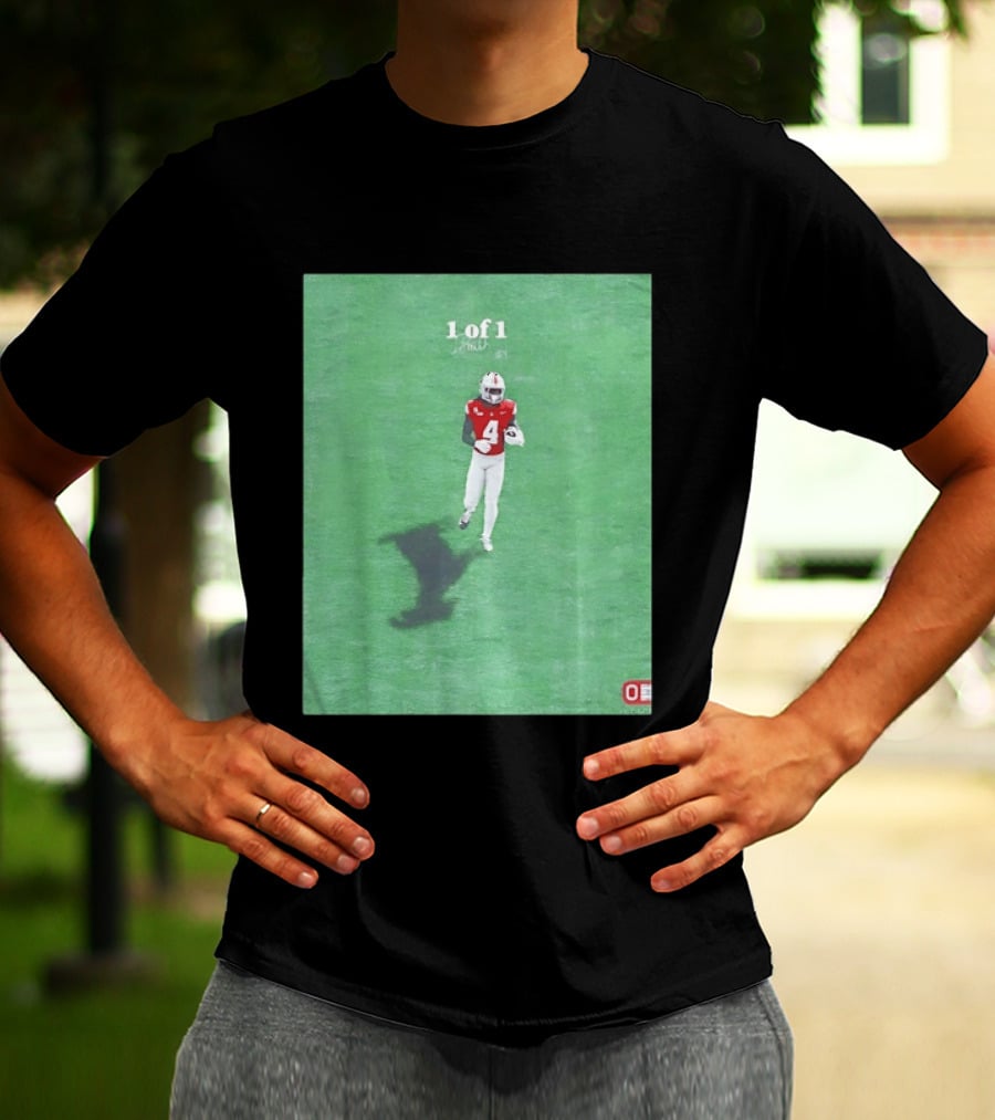 Julian Fleming Ohio State Buckeyes 1 Of 1 Number 4 Football Player T-Shirt