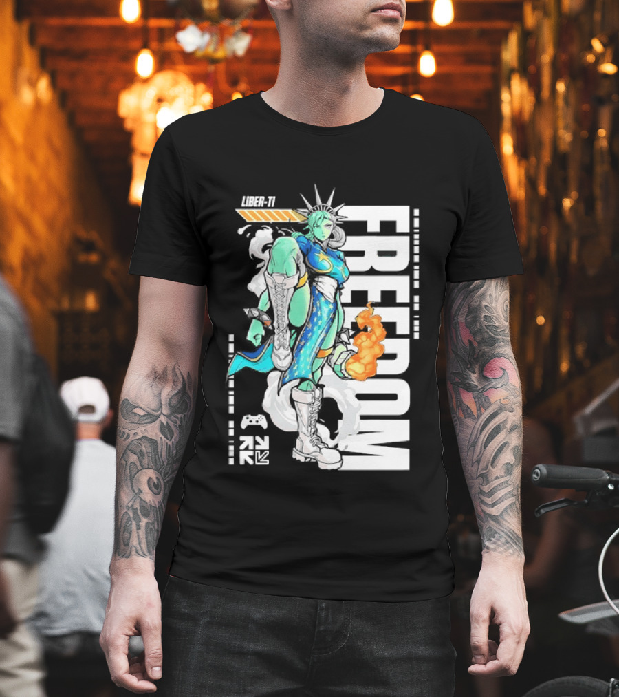 Liber Ti Chun Li Freedom Statue Of Liberty T-Shirt