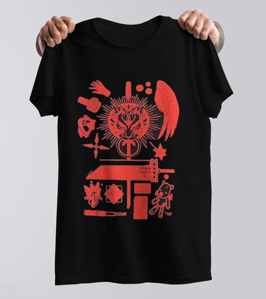 Damien Haas Final Fantasy Symbols And Iconic Items T-Shirt