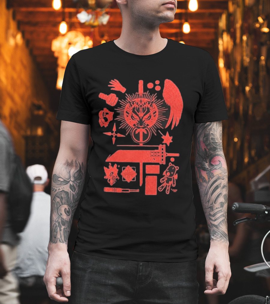 Damien Haas Final Fantasy Symbols And Iconic Items T-Shirt
