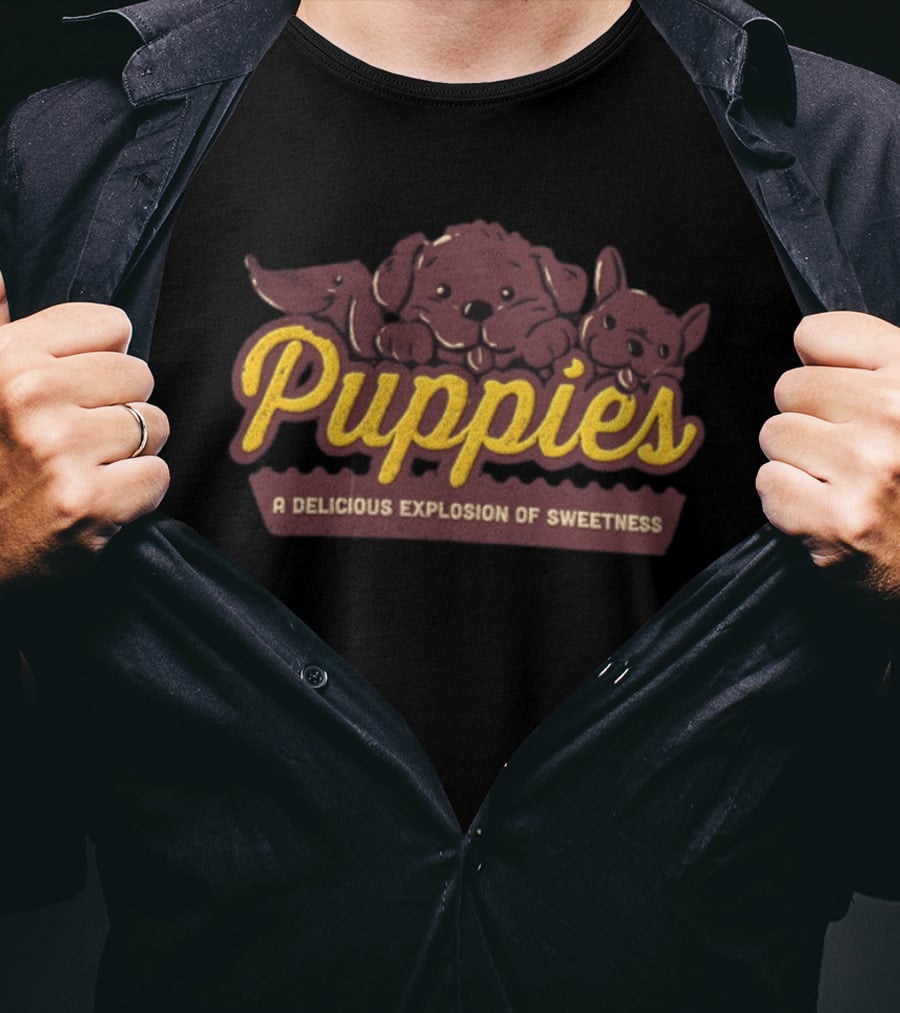 Puppies A Delicious Explosion Of Sweetness Three Dogs Cute T-Shirt