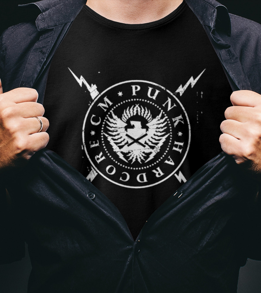 Distressed CM Punk Hardcore Wrestling Iconic Lightning T-Shirt