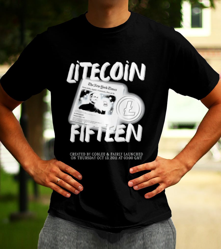Litecoin Fifteen Created By Coblee Fairly Launched 2011 2026 T-Shirt