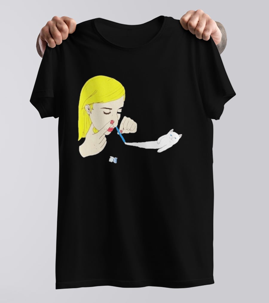 Ripndip Nermal Snorting Cat Blonde Girl Streetwear T-Shirt