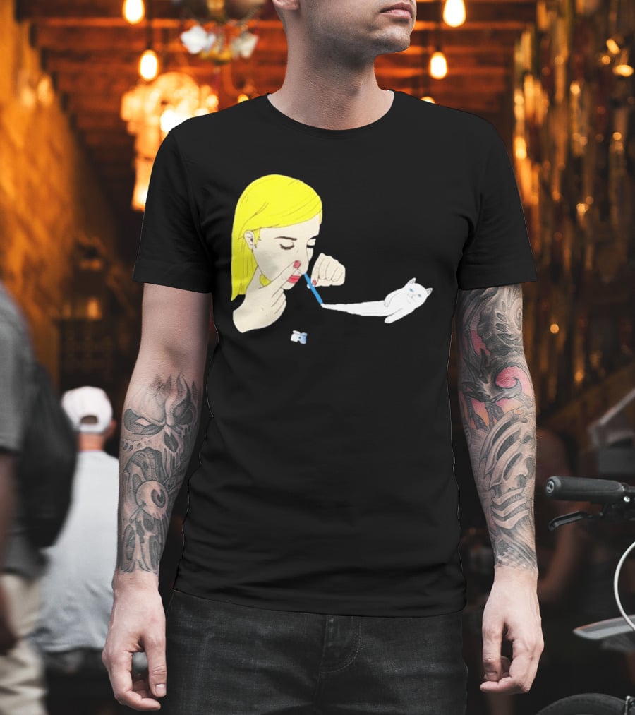 Ripndip Nermal Snorting Cat Blonde Girl Streetwear T-Shirt