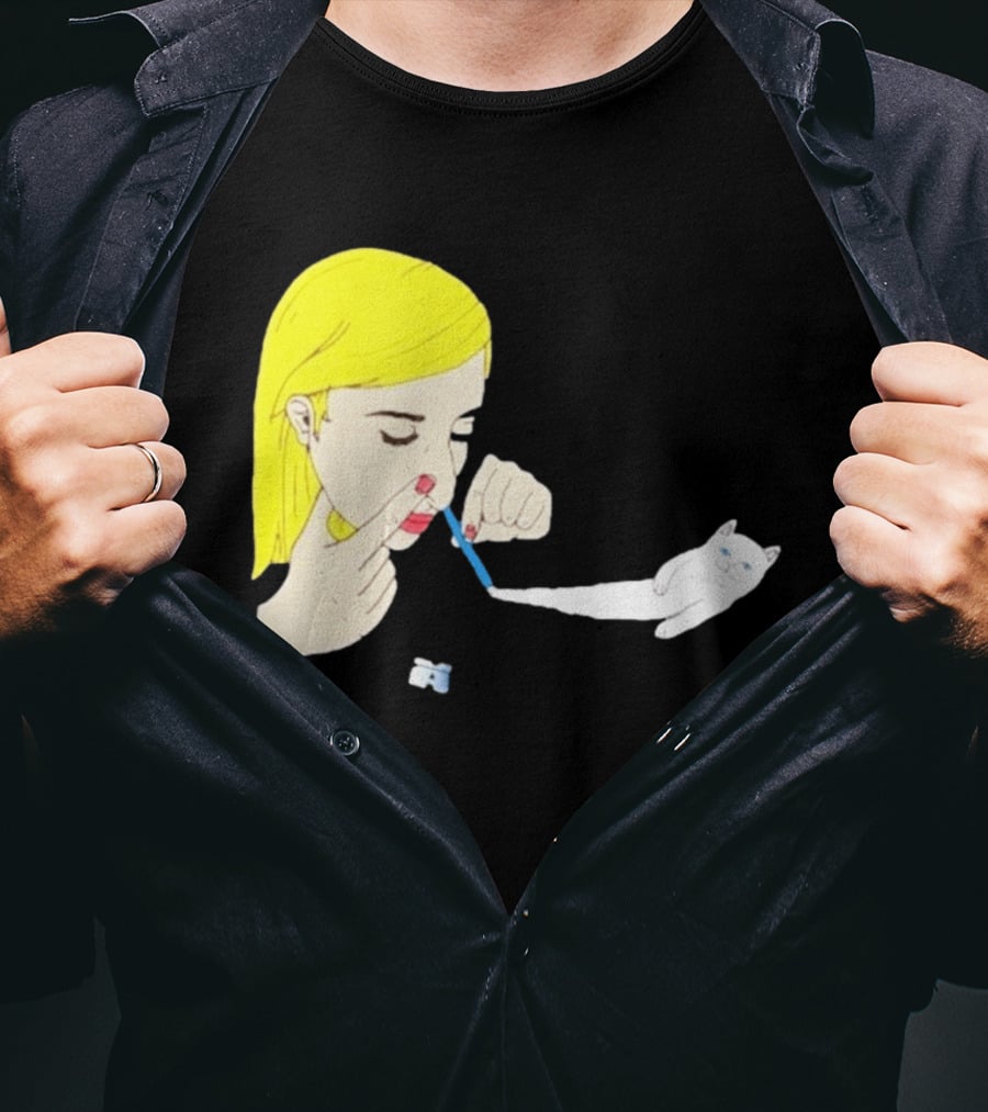 Ripndip Nermal Snorting Cat Blonde Girl Streetwear T-Shirt