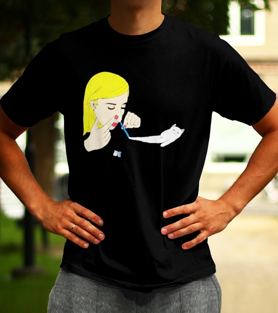 Ripndip Nermal Snorting Cat Blonde Girl Streetwear T-Shirt