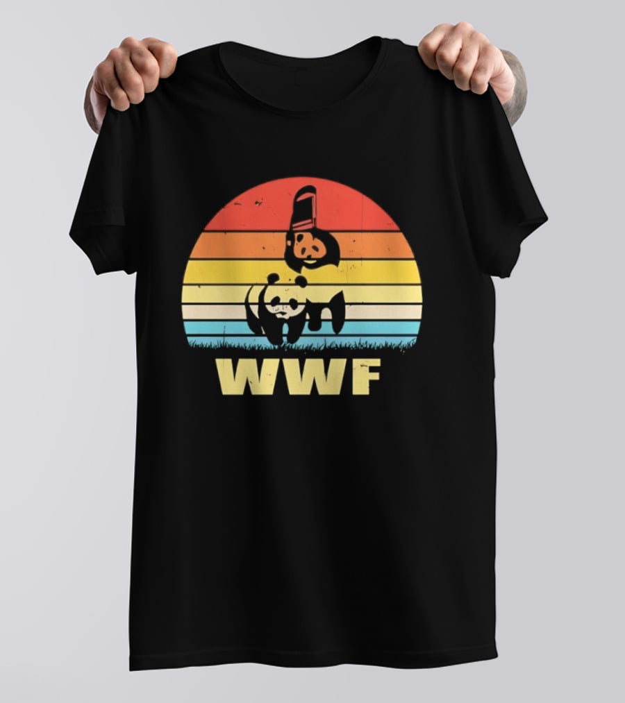 WWF Panda Retro Sunset World Wildlife Fund T-Shirt