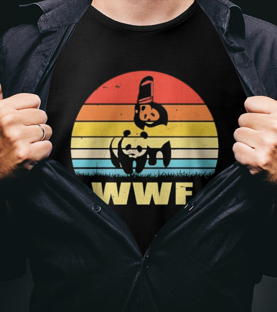 WWF Panda Retro Sunset World Wildlife Fund T-Shirt