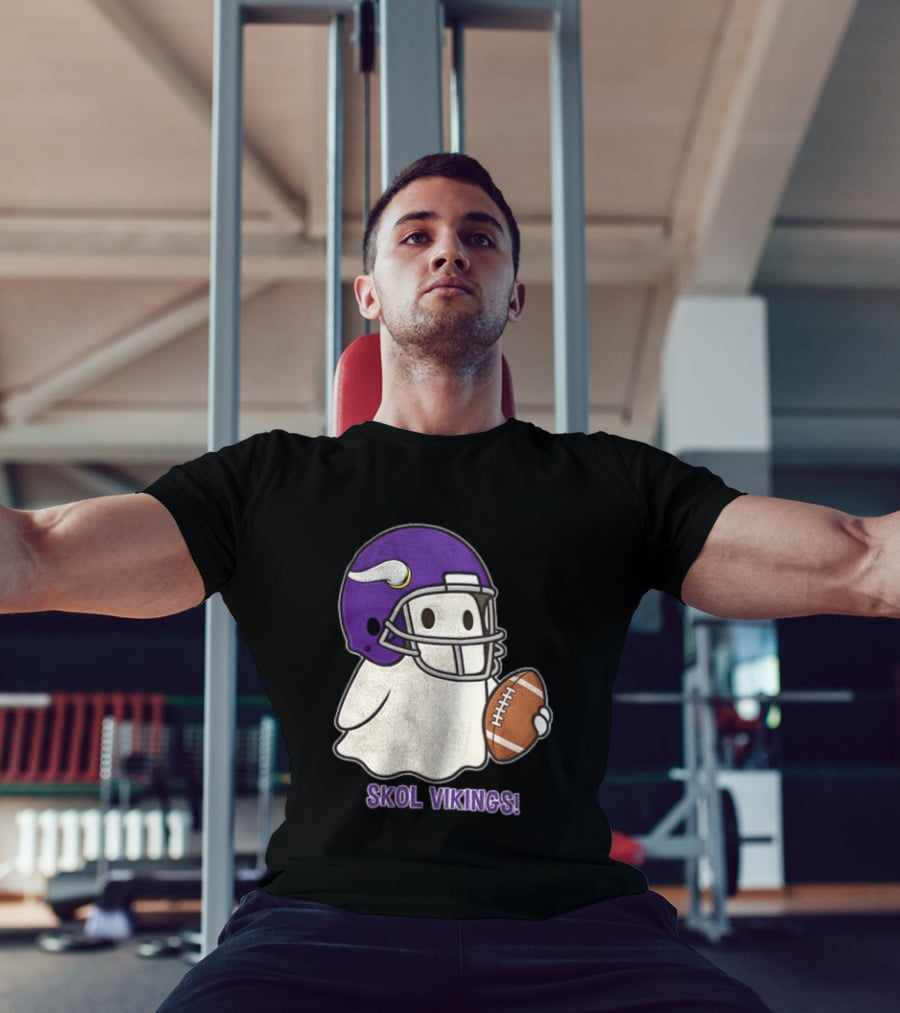 Minnesota Vikings Skol Vikings Ghost Purple Football Helmet T-Shirt