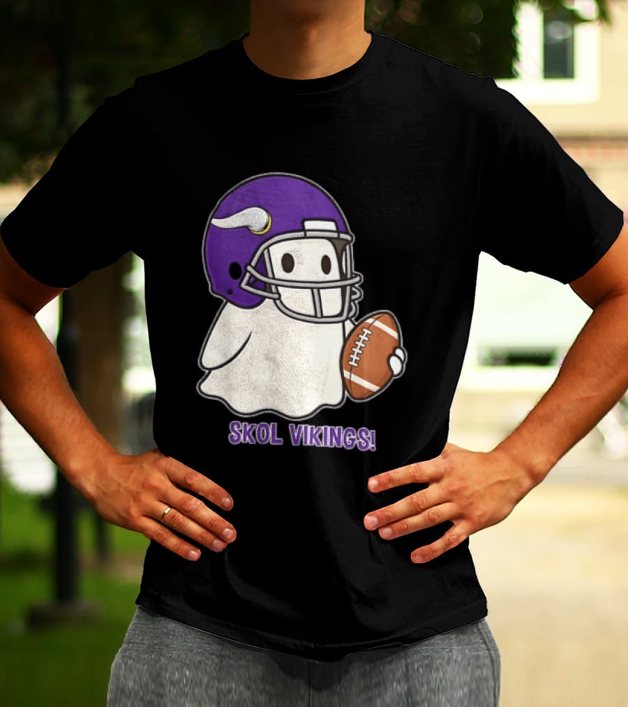 Minnesota Vikings Skol Vikings Ghost Purple Football Helmet T-Shirt