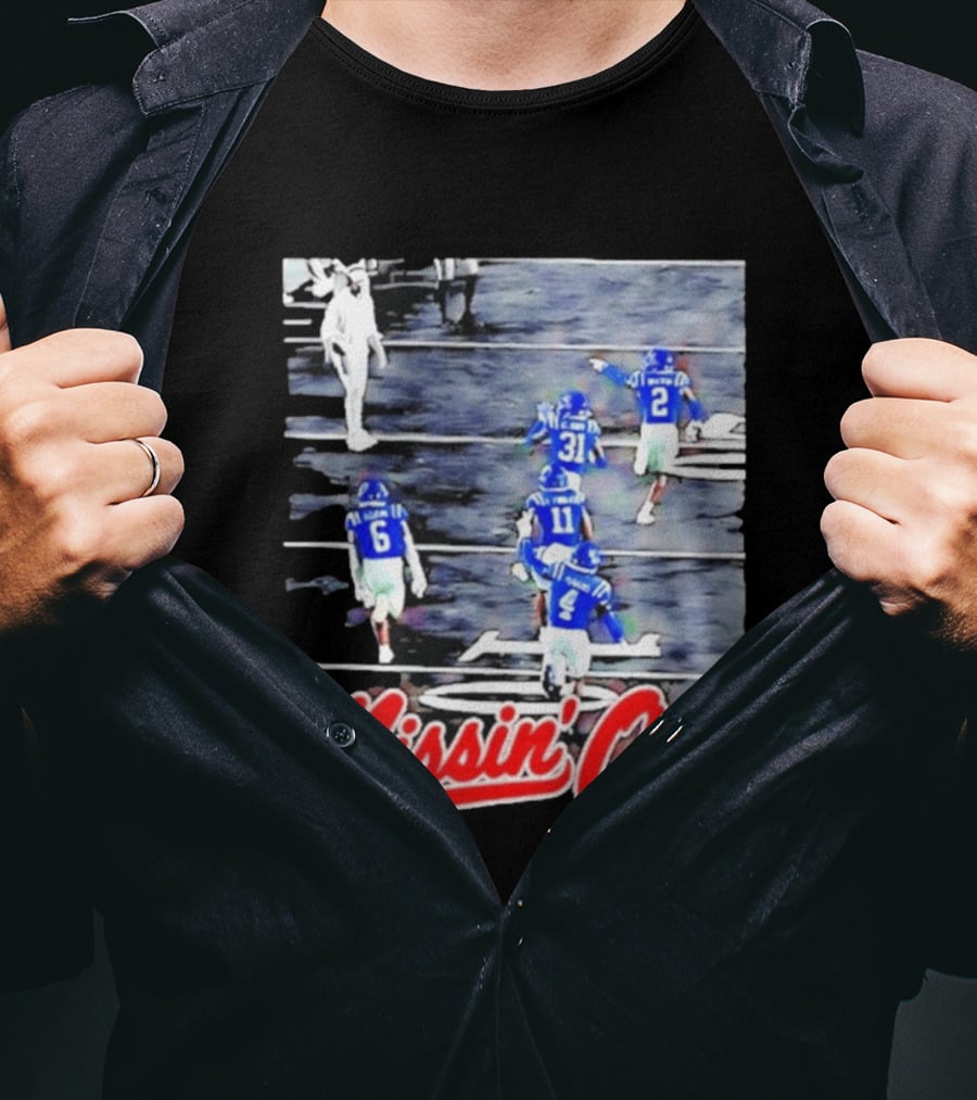 Missin' Ole Mississippi Rebels Football Players In Action T-Shirt