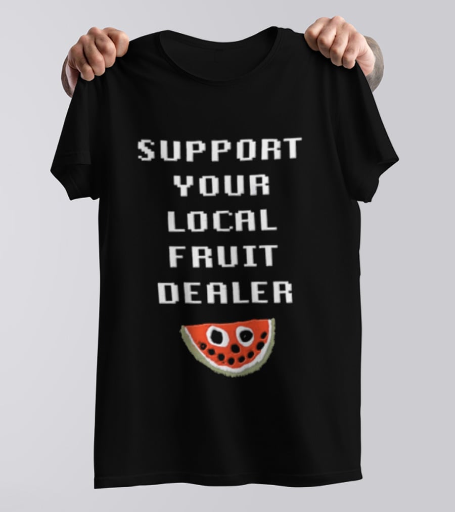 Support Your Local Fruit Dealer Pixelated Watermelon Slice T-Shirt
